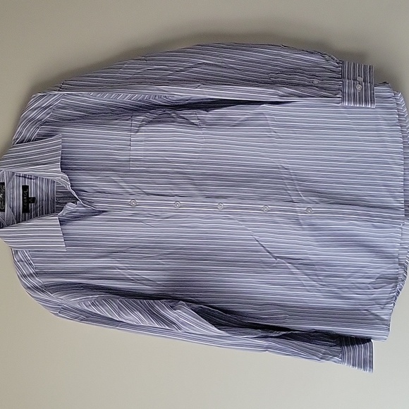 George Men's Blue and White Striped Shirt- Size 16 - Picture 1 of 8